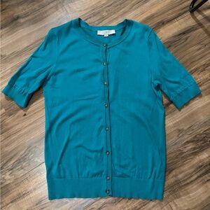 Ann Taylor Loft Teal Cardigan sz medium